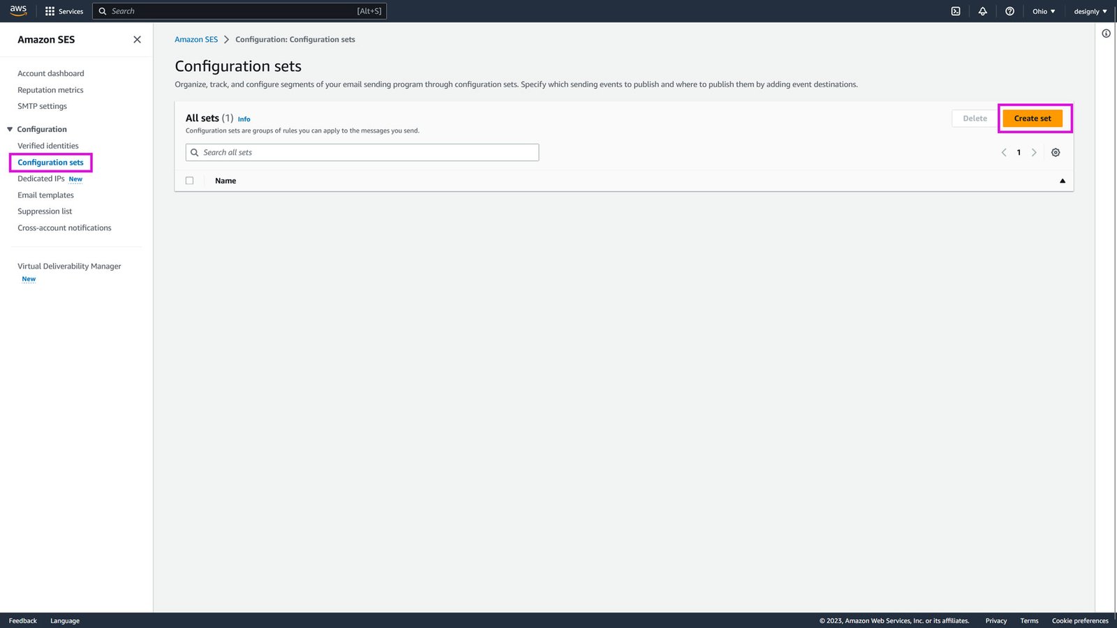 Create configuration set