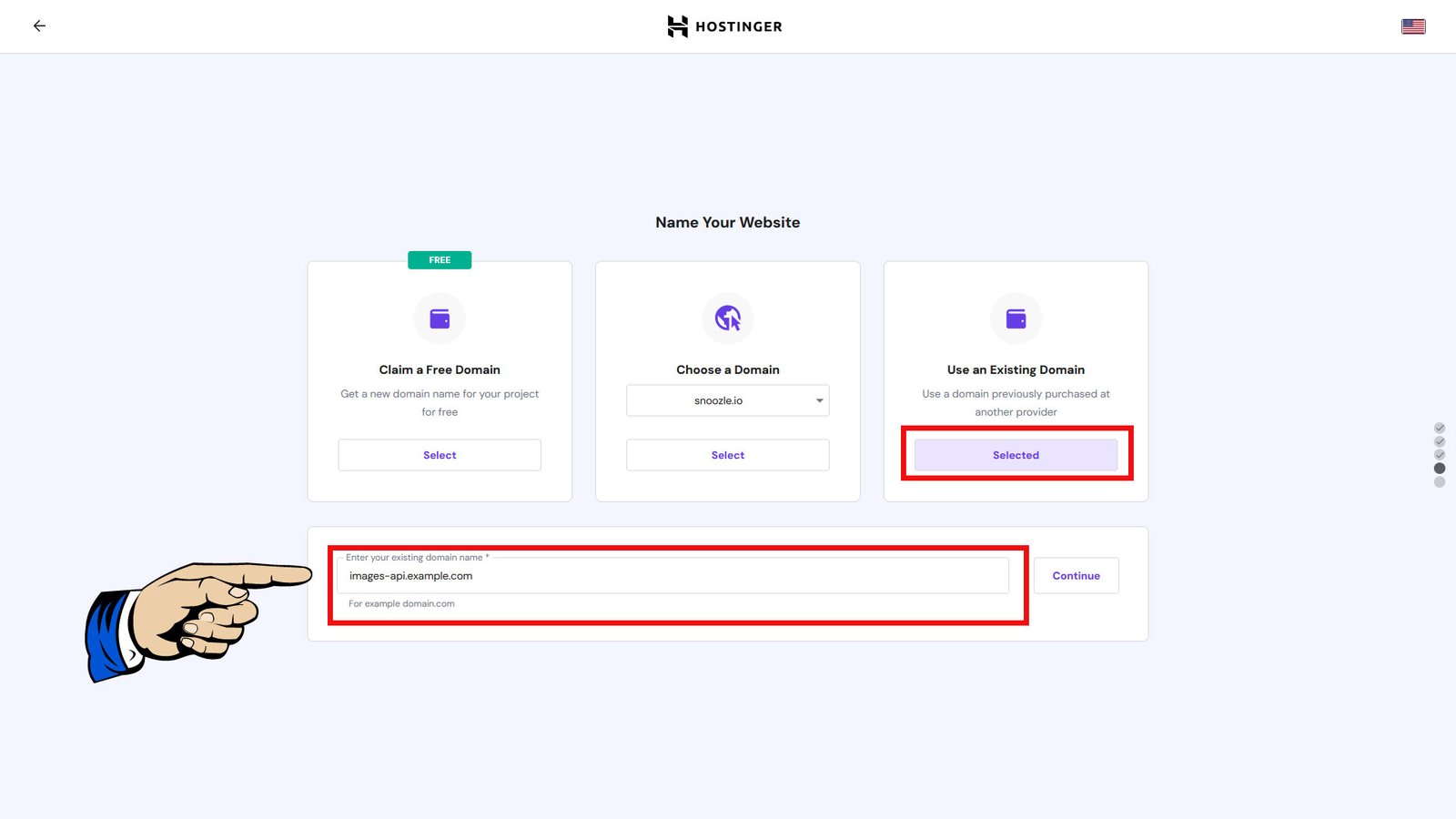 Enter your subdomain