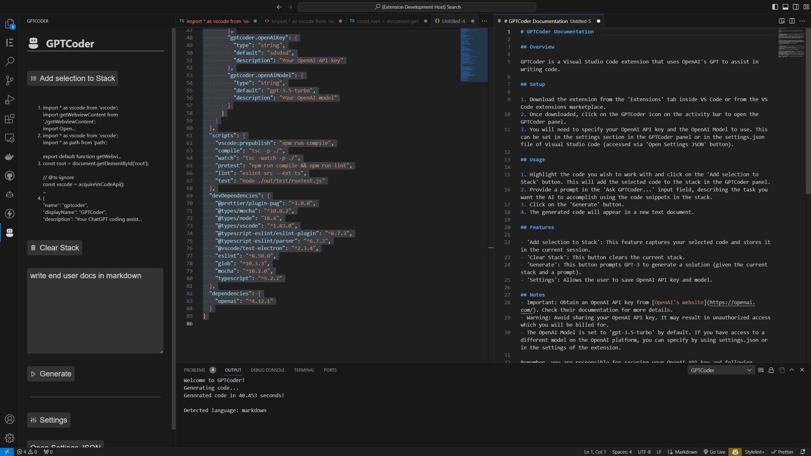 Image of GPTCoder in action