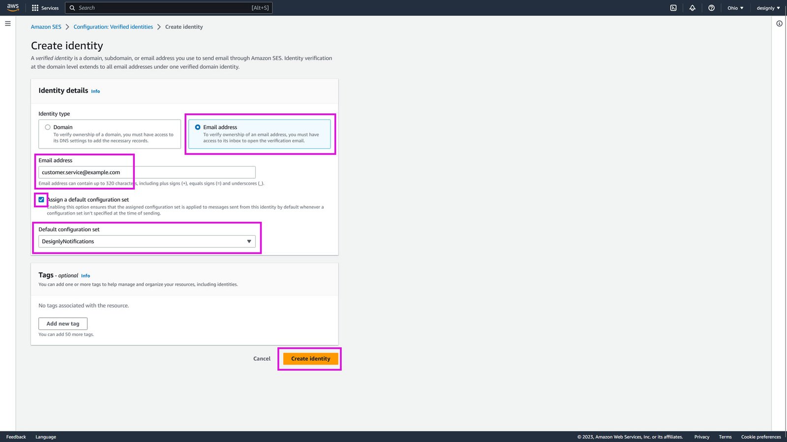 Create a verified identity