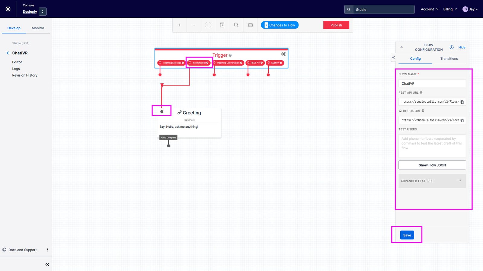 Create a greeting widget