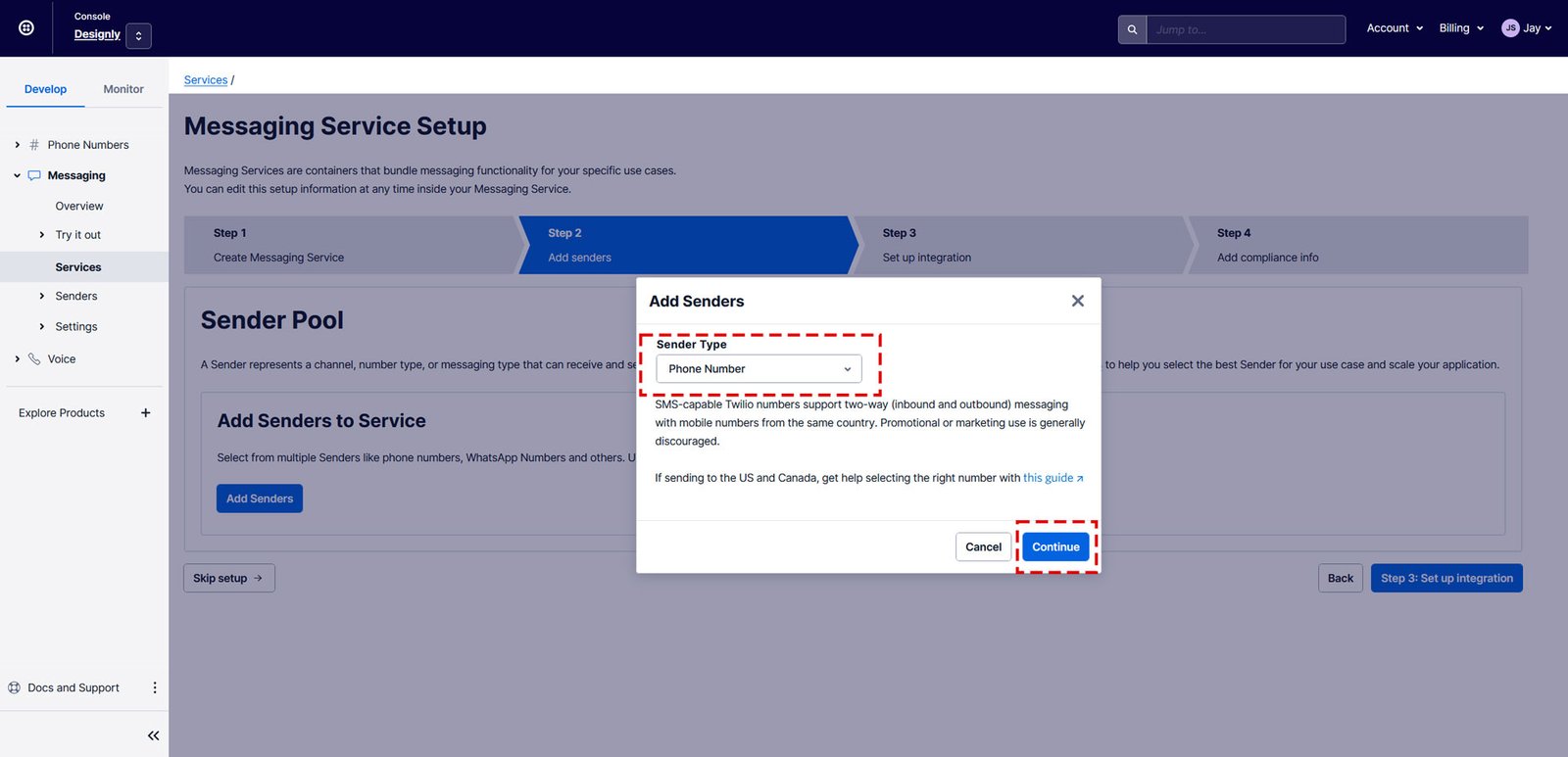 Click Add Senders to Sender Pool