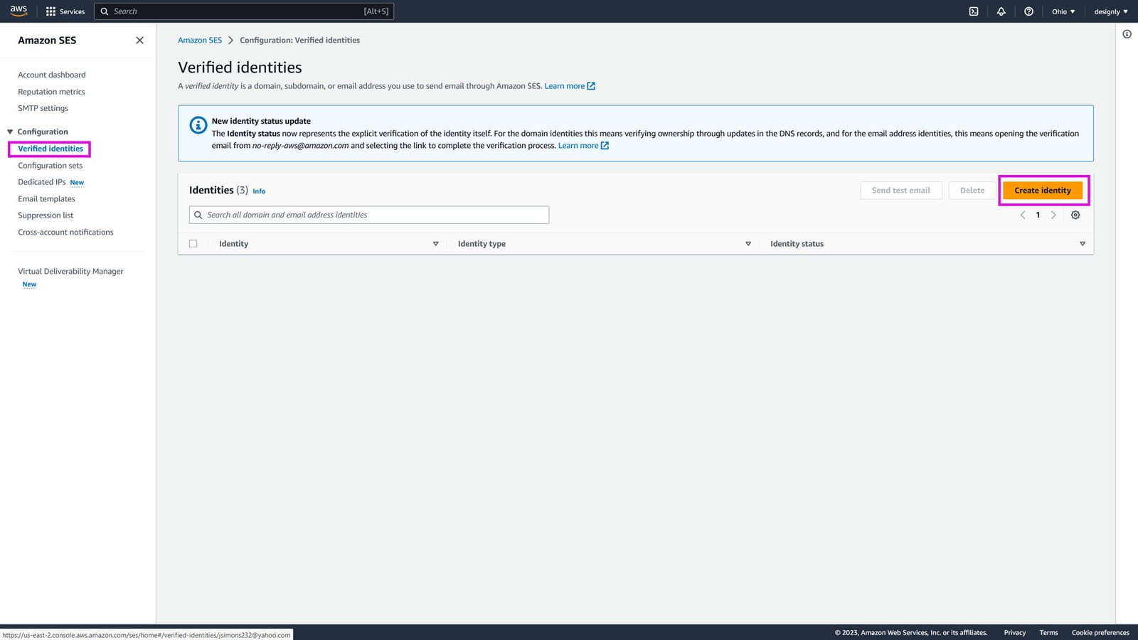 Create a verified identity