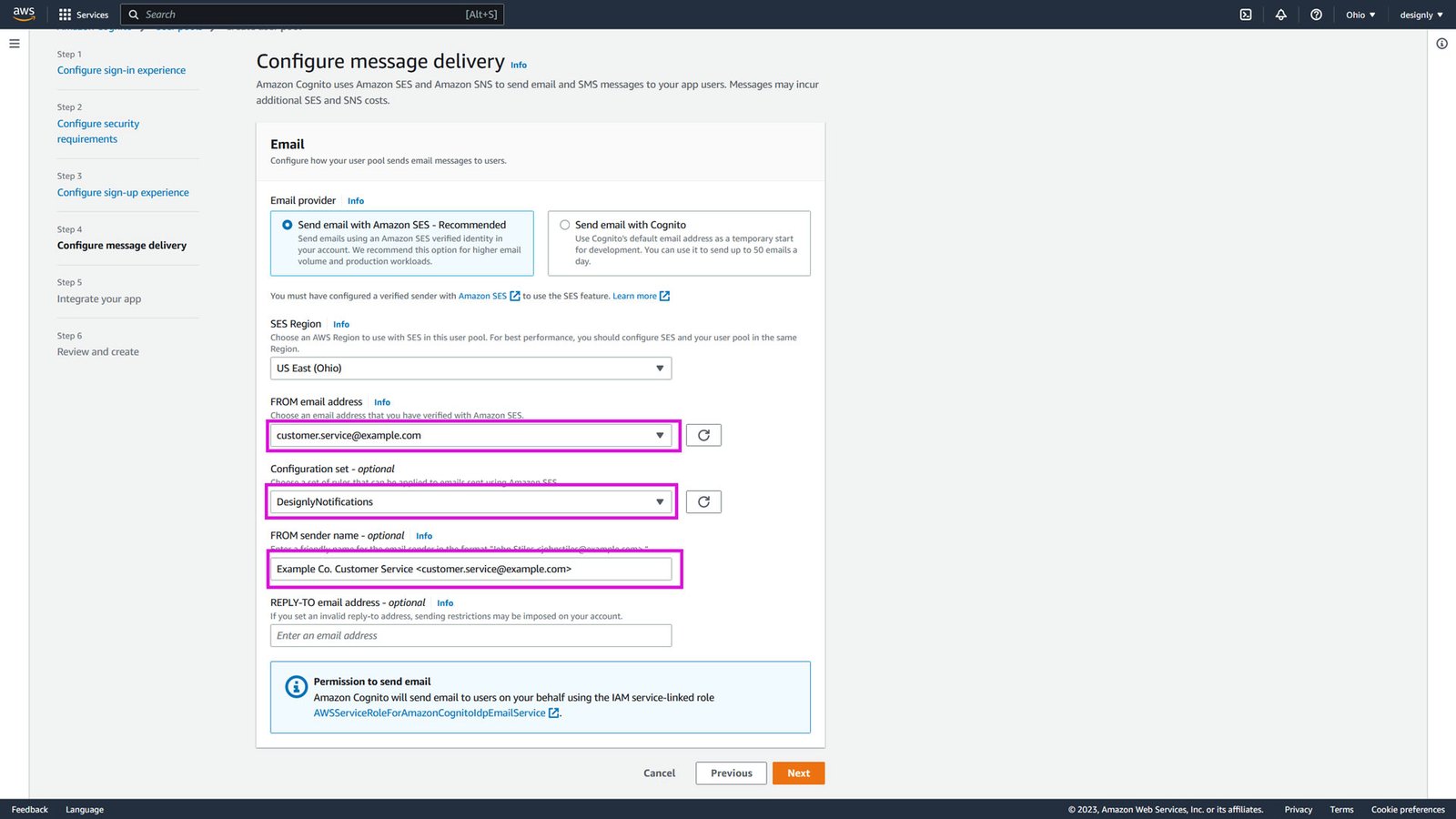 Create a Cognito user pool