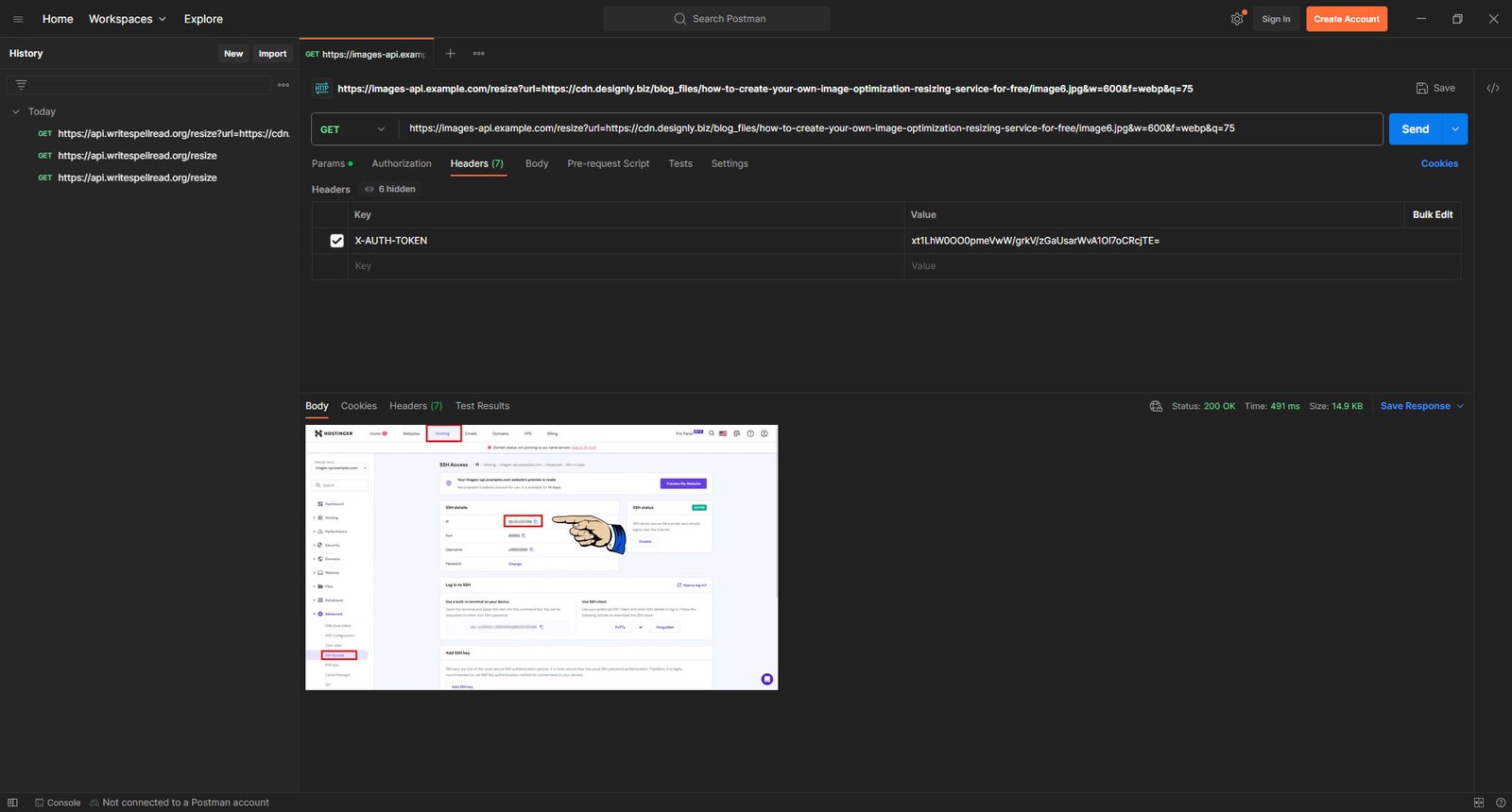 Testing the API with Postman