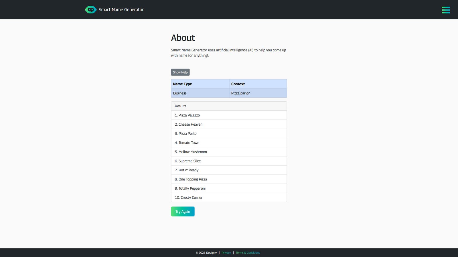Business Name Results